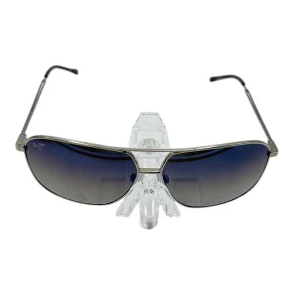 MAUI JIM KAMI MJ 778-06A GUNMETAL BLUE TO BLACK POLARIZED AVIATOR SUNGLASSES - Picture 3 of 12